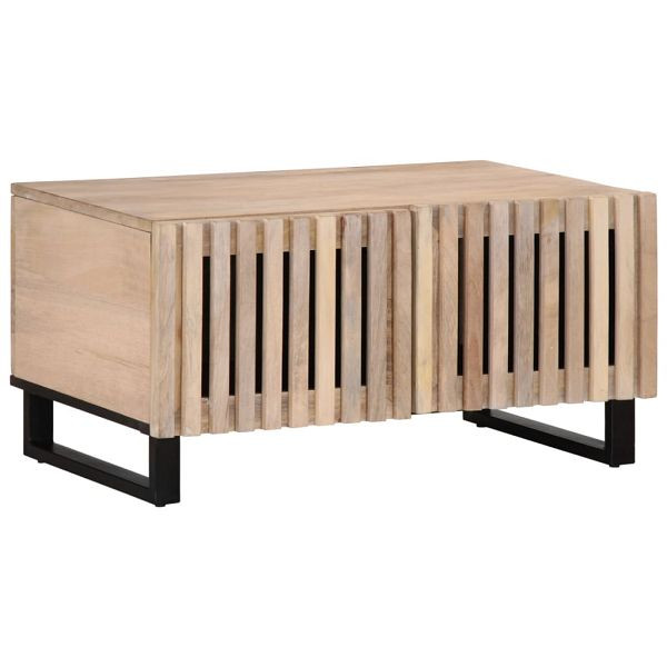 vidaXL Couchtisch Weiß 80x51x40 cm Massivholz Mango, 377464