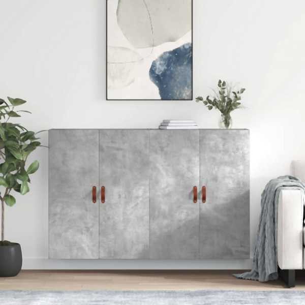 vidaXL Wandschränke 2 Stück Betongrau 69,5x34x90 cm, 3195599