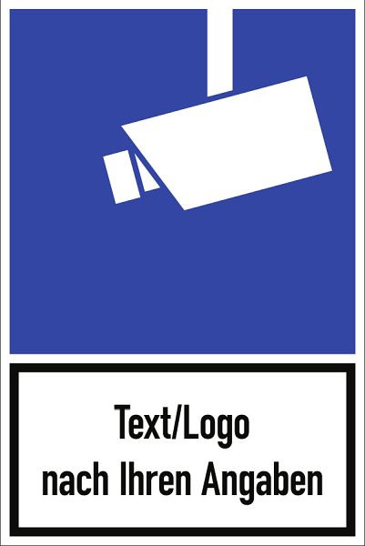Moedel Video-Infozeichen mit Text und/oder Logo nach Ihren Angaben, Folie, 60x90 mm, 100235