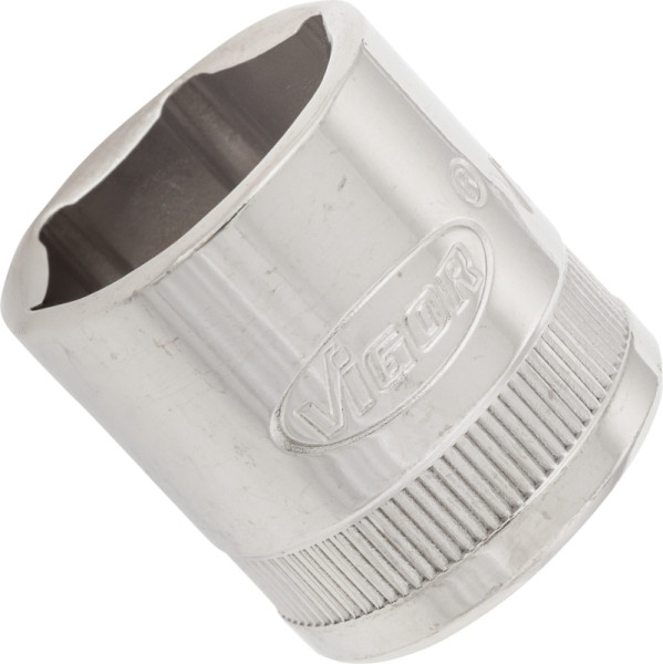 VIGOR Steckschlüsseleinsatz, Vierkant hohl 10 mm (3/8 Zoll), Außen-Sechskant Profil, 18 mm, V2266N