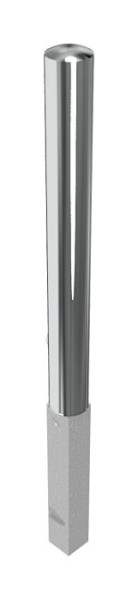 Schake Edelstahlpfosten Ø 102 mm, herausnehmbar, selbsteinrastende Verriegelung mit feuerverzinkter Bodenhülse, 40103F