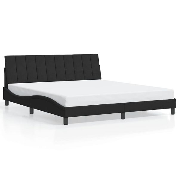 vidaXL Bettgestell mit Kopfteil Schwarz 180x200 cm Samt, 3207863