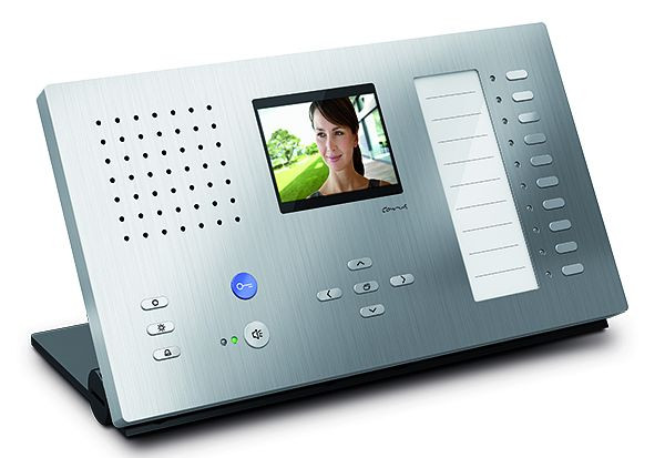 TCS Video Innenstation zum Freisprechen Serie Carus ADAPTO + 10 Tasten Tischgerä, silber, CAI2210-0150