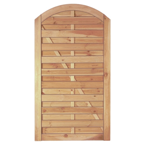 T&J Maxi-Bogen Tor 100 x 180/160 cm, Rahmen 45/90 mm, ohne Beschlag, kdi grün, Lamellen geriffelt & geschraubt, 11740