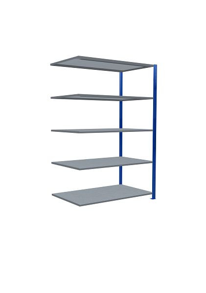 Schulte Anbauregal, Steckregal MULTIplus250, 2000 x 1300 x 800 mm, 5 Fachböden, Kreuzstrebe, RAL 5010 enzianblau/verzinkt, 12985-130-B