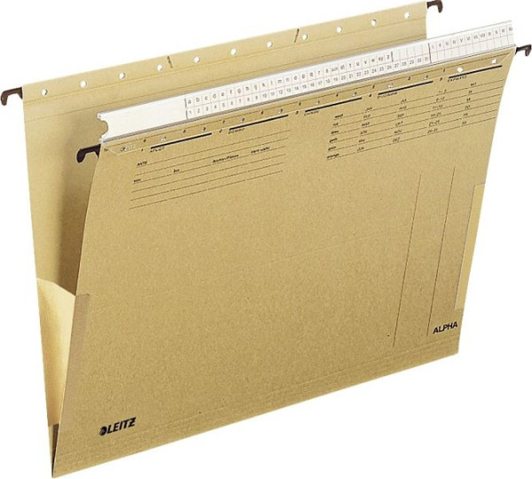 LEITZ 1936 Hängetasche ALPHA®, Organisationsleiste, seitlich zu, Natronkarton, naturbraun, 19360000