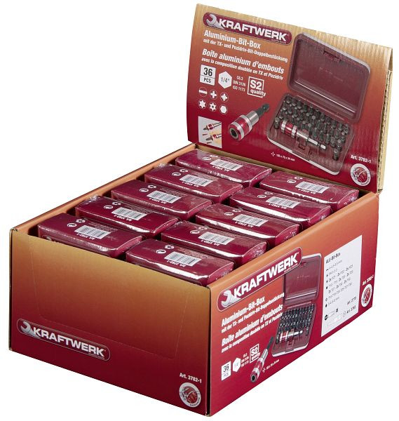 Kraftwerk Display mit ALUBIT-Box 1/4", 10 Stück, 3782-1D, 7612206124959