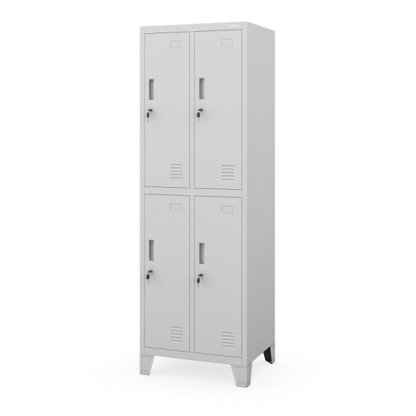 Jan Nowak Mitarbeiter-Garderobenschrank BARTEK 2 Plus 559 x 1720 x 450 mm, Grau, 1955