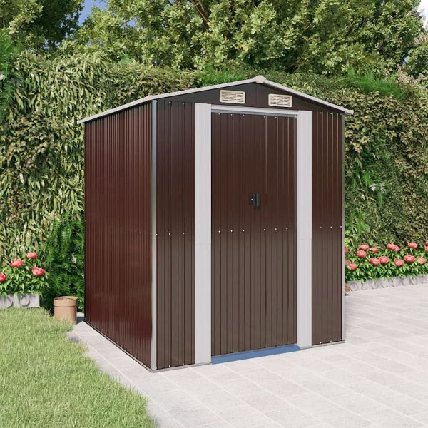 vidaXL Geräteschuppen Dunkelbraun 192x191x223 cm Verzinkter Stahl, 3147460