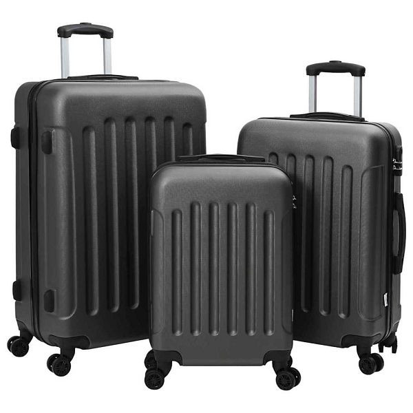 vidaXL Koffer Set 3-teilig Dunkelgrau 50 x 31 x 78 cm ABS Plastik, Stahl, 42006233