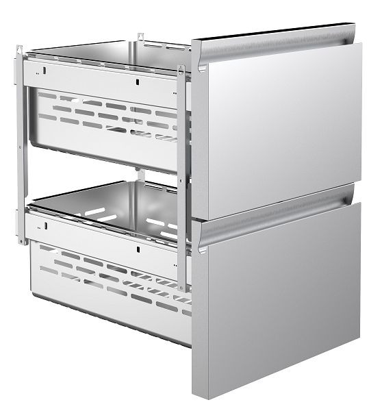 ALPENINOX Schubladenset 2 x 1/2, für Kühltische mit Korpushöhe in mm: 700, für GN-Behälter bis maximal H in mm: 150, Nutzhöhe in mm: jeweils 190, 402881079