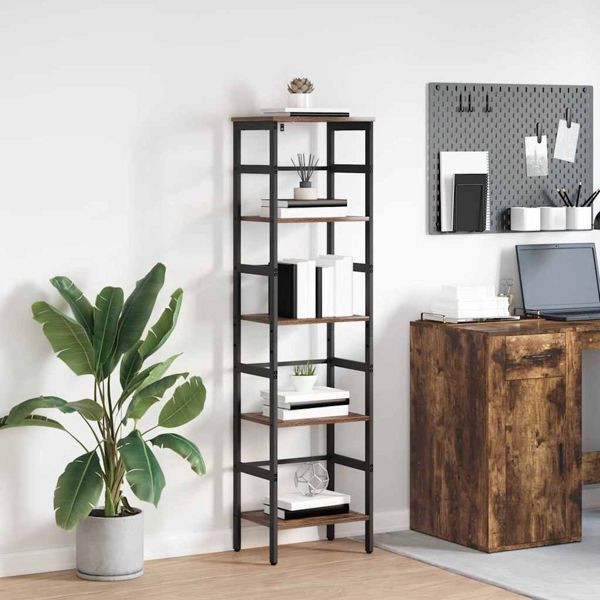 vidaXL Bücherregal Geräucherte Eiche 40 x 29,5 x 149 cm Holzwerkstoff, 883912
