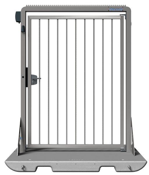 SCHAKE-VECTOR Mobile Tür V-Door, verzinkt, ohne Zutrittskontrolle, ohne Zaunanbindung, auf Plattform montiert, mit Klinke, VPDP22VOO0188