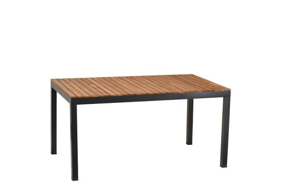 Merxx Naxos Tisch, graphit, 150 x 90 cm, Tischplatte aus Akazienholz, Aluminium und FSC Akazienholz, 22002-217