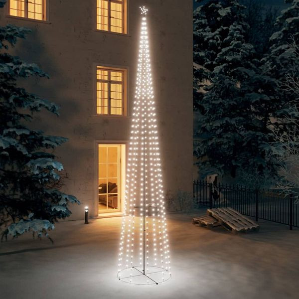 vidaXL Weihnachtsbaum in Kegelform 752 LEDs Deko Kaltweiß 160x500 cm, 328723