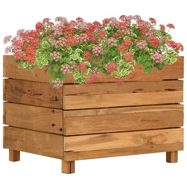 vidaXL Hochbeet 50x40x38 cm Teak Altholz und Stahl, 47421