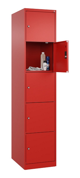 C+P Schließfachschrank Evolo PLUS, 5 Fächer, 1850x400x500mm, 3020/3020, 049000-125 S10025