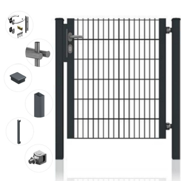 FA-Bausysteme Gartentor halb Rahmen Anthrazit Höhe 1400 mm Breite 920 mm, 47622