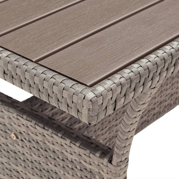 vidaXL Gartentisch Grau 120x70x66 cm Poly Rattan, 316584