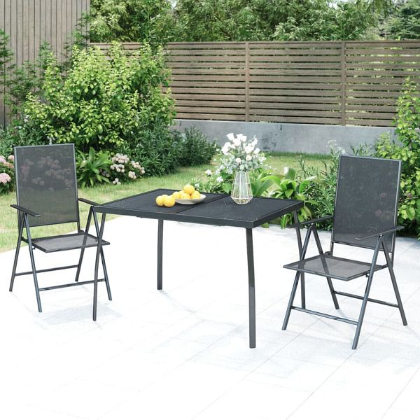vidaXL 3-teilig Garten-Essgruppe Anthrazit Stahl, 3187980