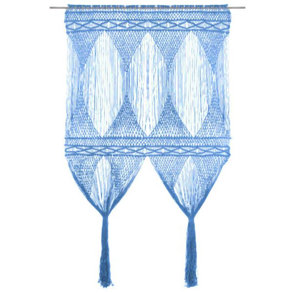 vidaXL Makramee Vorhang Blau 140x240 cm Baumwolle, 323990