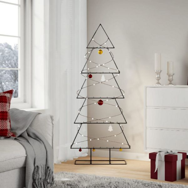 vidaXL Metall-Weihnachtsbaum für Dekorationen Schwarz 150 cm, 4018951