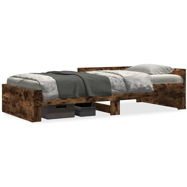 vidaXL Bettgestell Räuchereiche 90x190 cm Holzwerkstoff, 849590