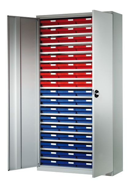 Kappes Systemschrank mit Regalkästen Modell 1, H 1950 x B 1000 x T 500 mm, RAL 7035, Inklusiv 68 Kästen 400 x 240 x 65 mm, 1251.09.1013