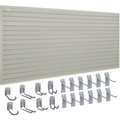 VEVOR Wandpanel Werkzeugwand 243,8x129,1cm WPC, Slatwall Stecktafel Pegboard Ideal für Werkstatt Lager Keller Werkbank Garage, BTQBPVCS32SQICONAV0