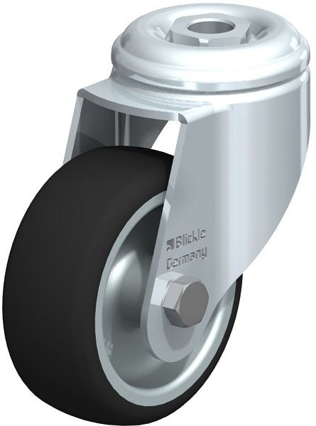 Blickle LKRA-PATH 80G Apparate-Lenkrolle mit Rückenloch, Thermoplastisches Polyurethan, Grau, 276592