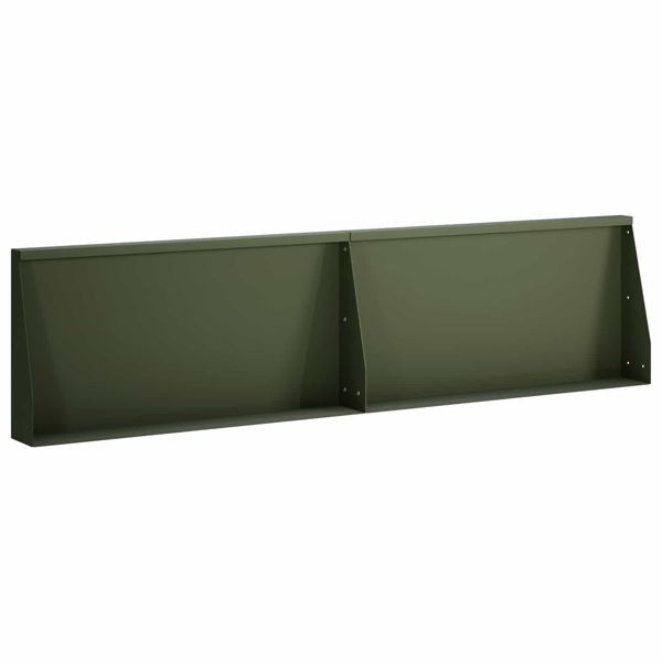 vidaXL Stützmauer 2-teilig 80 x 12 x 50 cm Stahl Olivgrün, 8015300