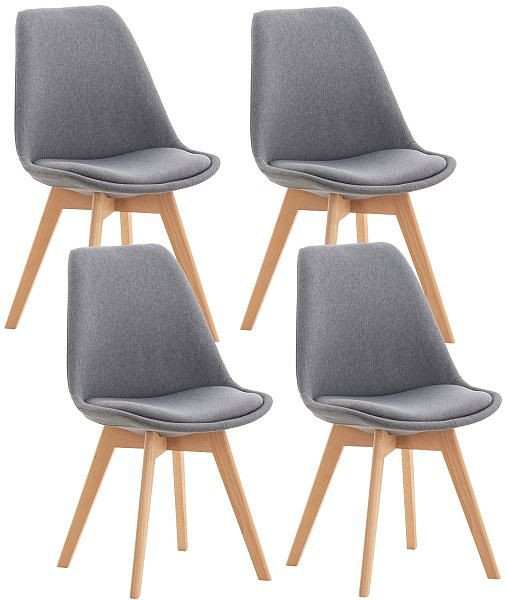 CLP 4er Set Stuhl Linares Stoff, hellgrau, 316348, 4251756438272