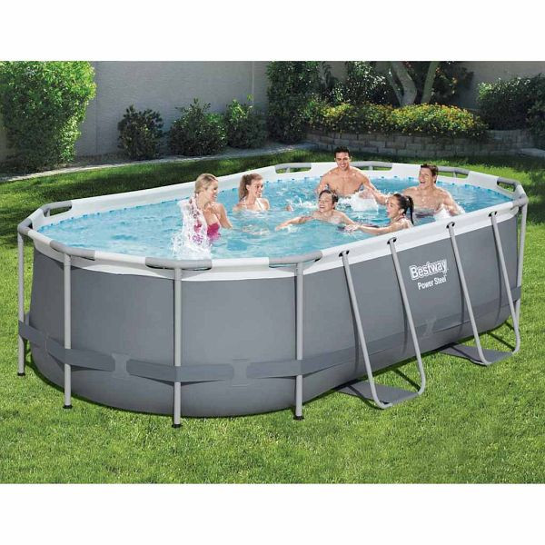 Bestway Power Steel Aufstellpool Oval 427x250x100 cm, 92825
