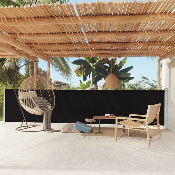 vidaXL Seitenmarkise Ausziehbar 117x600 cm Schwarz, 317946