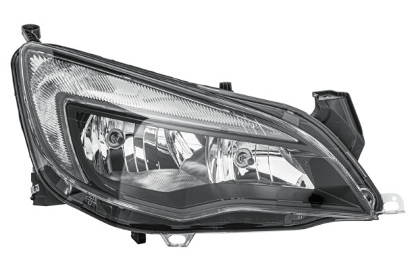 HELLA Halogen/FF-Hauptscheinwerfer, für u.a. Opel Astra J (P10), schwarz, ECE, für Rechtsverkehr, rechts, 1EG 010 011-621