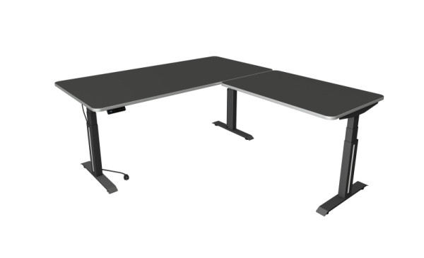 Kerkmann Sitz-/Stehtisch Move Professional, B 2000 x T 1000mm, Anbauelement 1200 x 800mm, elektrisch verstellbar 640-1290mm, anthrazit, Montage, 10073313-1