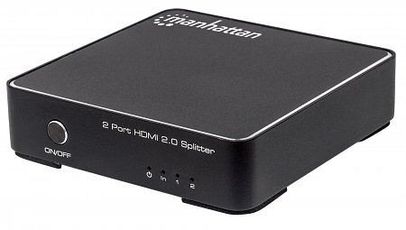 MANHATTAN 4K 2-Port HDMI Splitter, 4K@60Hz, Netzteil, HDCP 2.2, schwarz, 207591