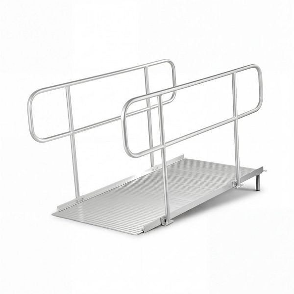 VEVOR Rollstuhlrampe mit Handläufen, 1806x830x1080 mm, 453,6 kg Tragkraft, Rutschfest, Alu, Tragbar für Scooter, Türschwellen, FSSMJPD6YC00E8LO0001V0