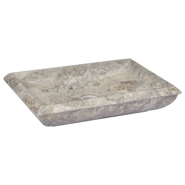 vidaXL Waschbecken Grau 50x35x10 cm Marmor, Top-Qualität, 149164