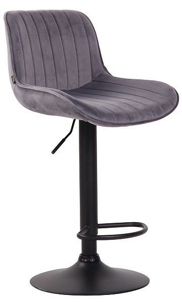 CLP Barhocker Lentini Samt schwarz, dunkelgrau, 318271