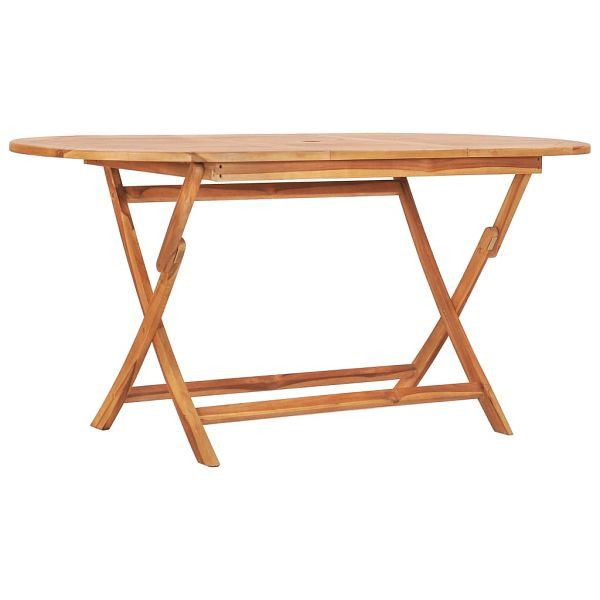 vidaXL Klappbarer Gartentisch 160×80×75 cm Teak Massivholz, 48998