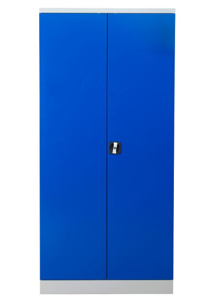 Gürkan Flügeltürenschrank, 60 x 92 x 195 cm, Lichtgrau, Enzianblau, Verzinkt, Verstärkte Fachboden Stück 4, FLC.196/NV, 109792