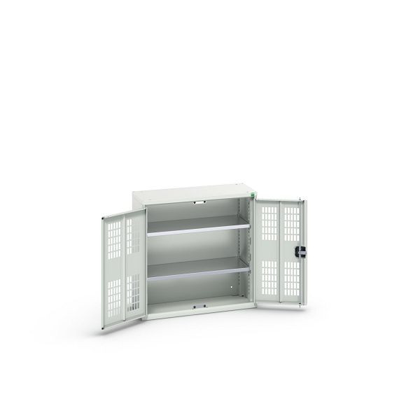 bott verso Flügeltürschrank mit Belüftung, mit 2 Fachböden, BxTxH: 800 x 350 x 800 mm, Lichtgrau / Lichtgrau, 16926730.16