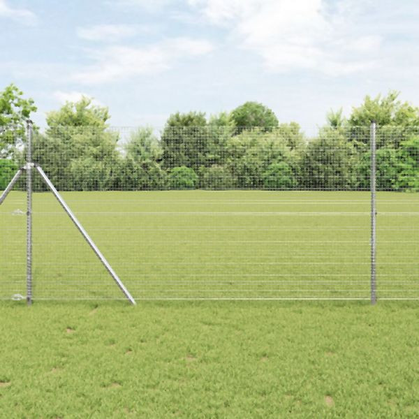 vidaXL Zaunpfosten Set 25 m Set aus 2 Verzinkter Stahl 25 x 1 m Robust, 3351608