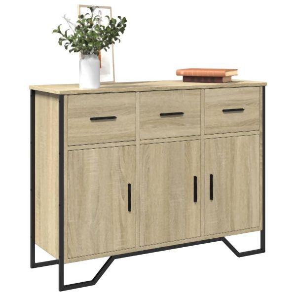 vidaXL Sideboard Sonoma-Eiche 97x32,5x74,5 cm Holzwerkstoff, 848560