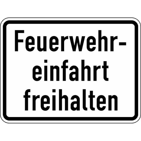 Stein HGS Feuerwehreinfahrt freihalten Nr. 2431, 450x600mm /RA1/Flachform 3mm, 2431-213