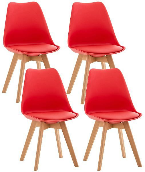 CLP 4er Set Stuhl Linares, rot, 313061, 4251756402624