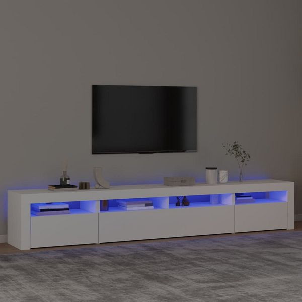 vidaXL TV-Schrank mit LED-Leuchten Weiß 240x35x40 cm, 3152722