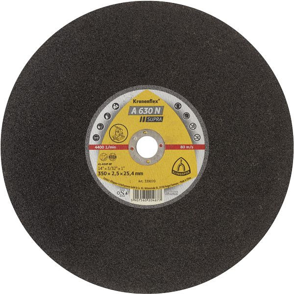 Klingspor A 630 N Großtrennscheiben, 300 x 2,5 x 25,4 mm gerade, VE: 10 Stück, 353325