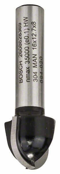 Bosch Hohlkehlfräser, 8 mm, R1 8 mm, D 16 mm, L 12,4 mm, G 45 mm, 2608628369